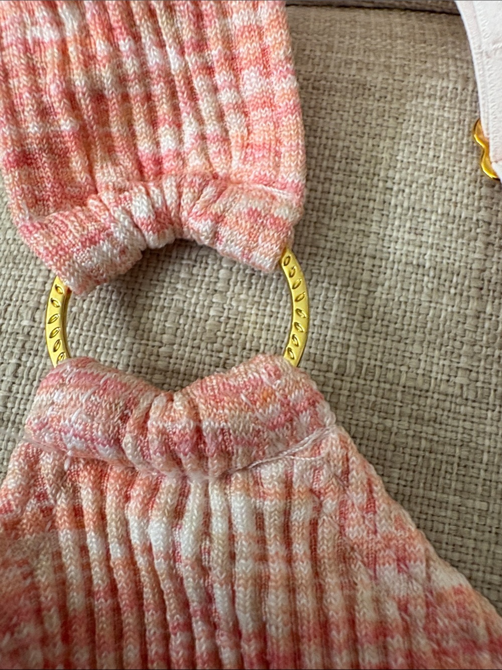 aerie Ribbed Bralette in Coral Pink Tie-Dye - Picture 2 of 4